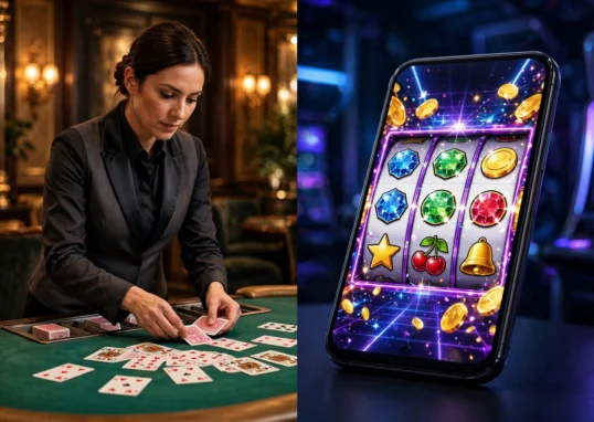 Live dealer vs RNG casino games comparison — real dealer and online slots