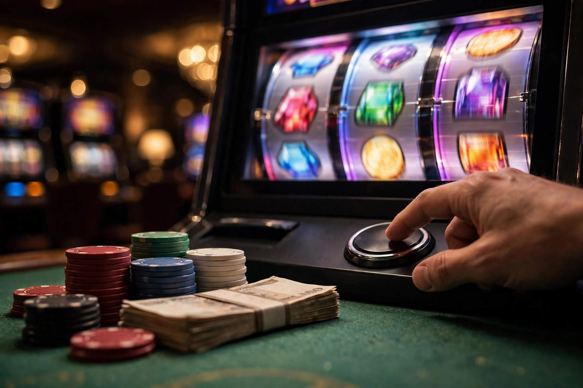 online slots that pay real money explained — slot machine, casino chips and cash