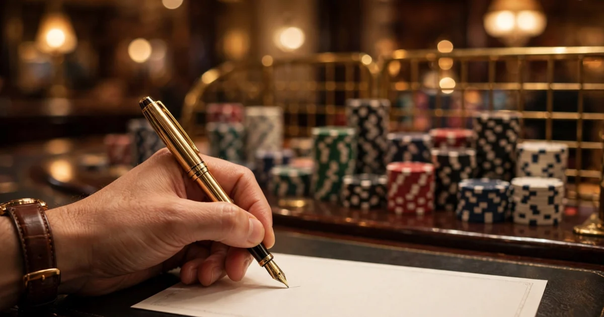 what is a casino marker explained — signing a casino credit marker document