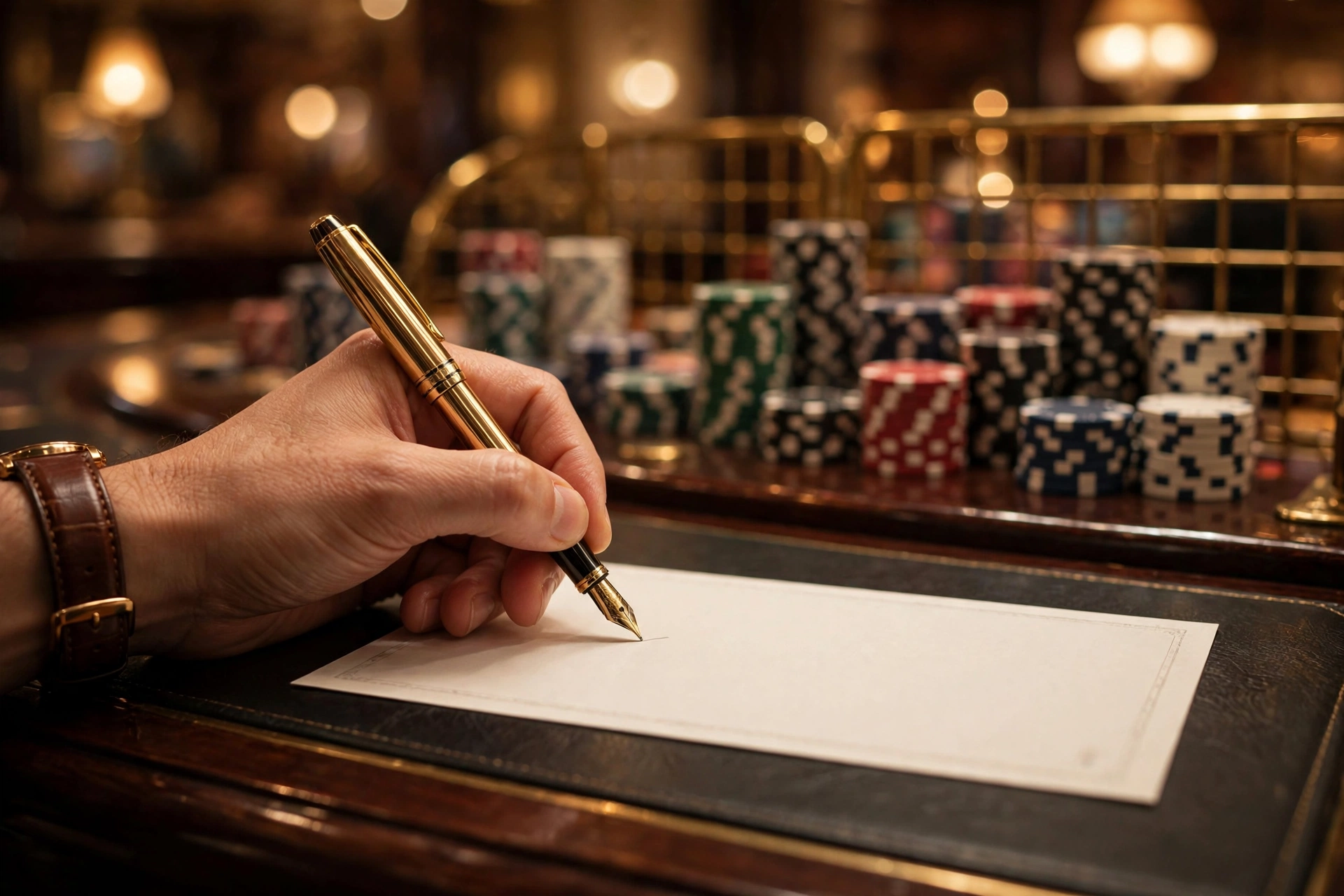 what is a casino marker explained — signing a casino credit marker document