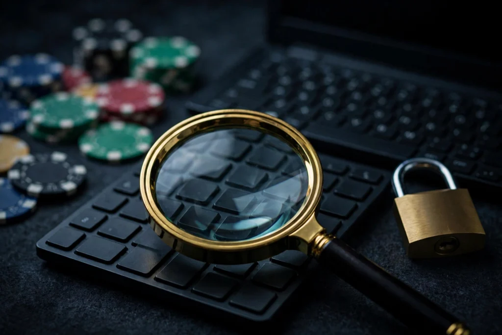 how to spot a fake online casino magnifying glass licence check guide